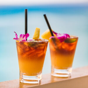 Mai Tai cocktails on beach